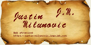 Justin Milunović vizit kartica